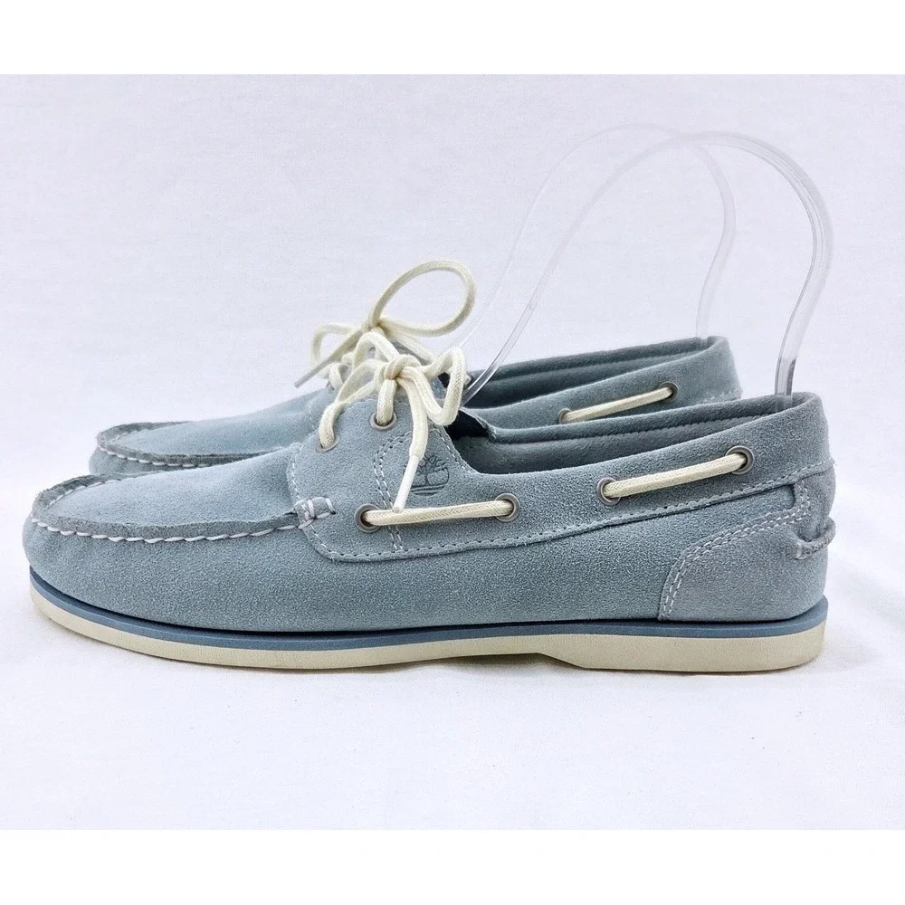Timberland Men's‎ Icon Blue Suede Classic 2-Eye Boat Shoes - Size 8.5
